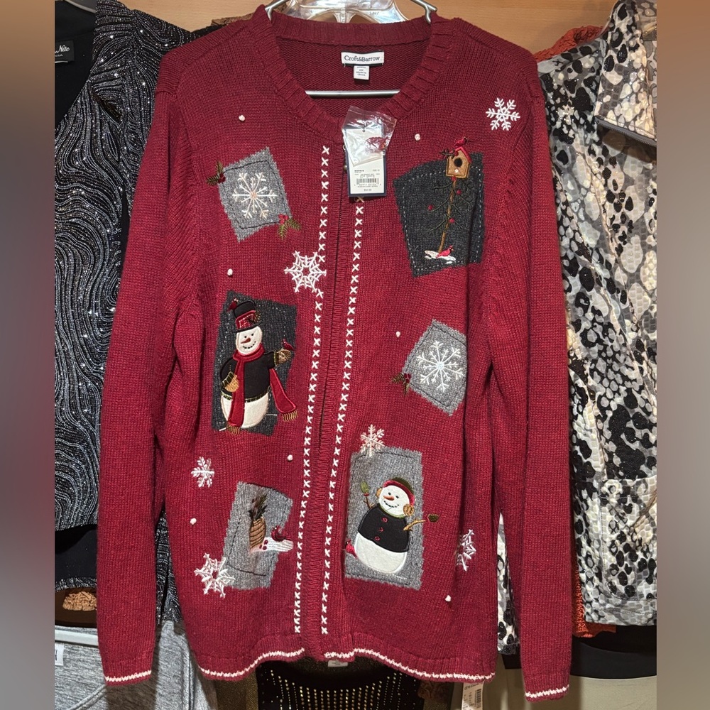 Croft & Barrow Red Holiday Cardigan